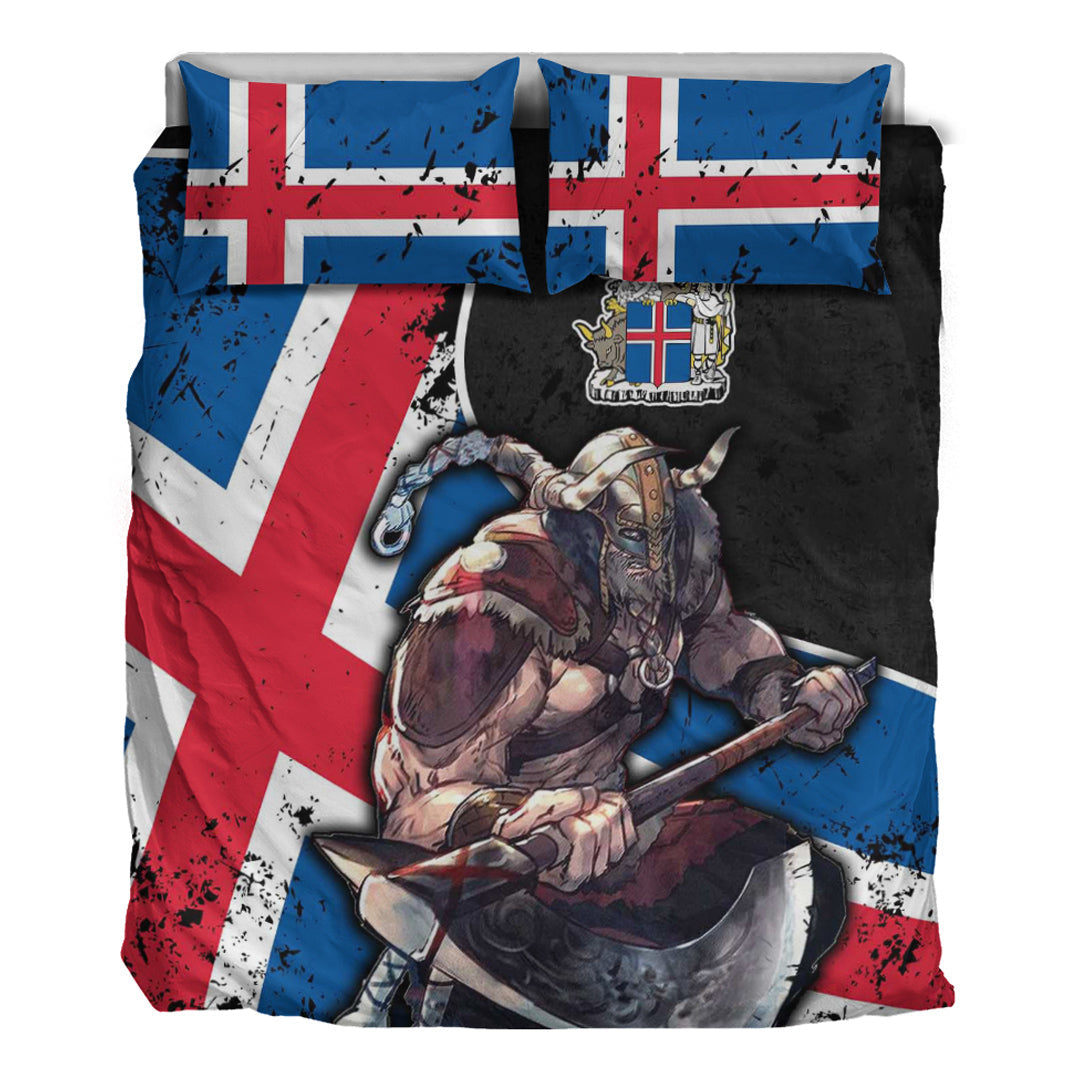 Viking Bedding Set Iceland Warrior Brush Style