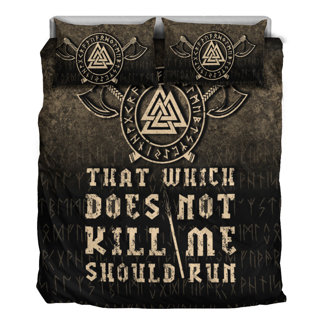 Viking Bedding Set That Which Does Not Kill Me Should Run