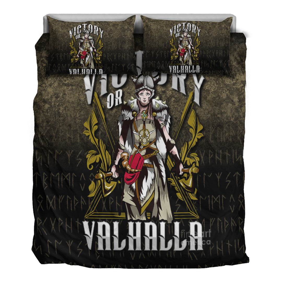 Viking Bedding Set Victory Or Valhalla Norse Myth Viking Historical