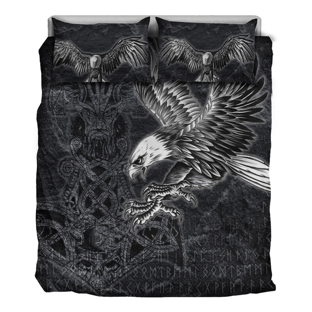 Viking Bedding Set Raven Mjolnir