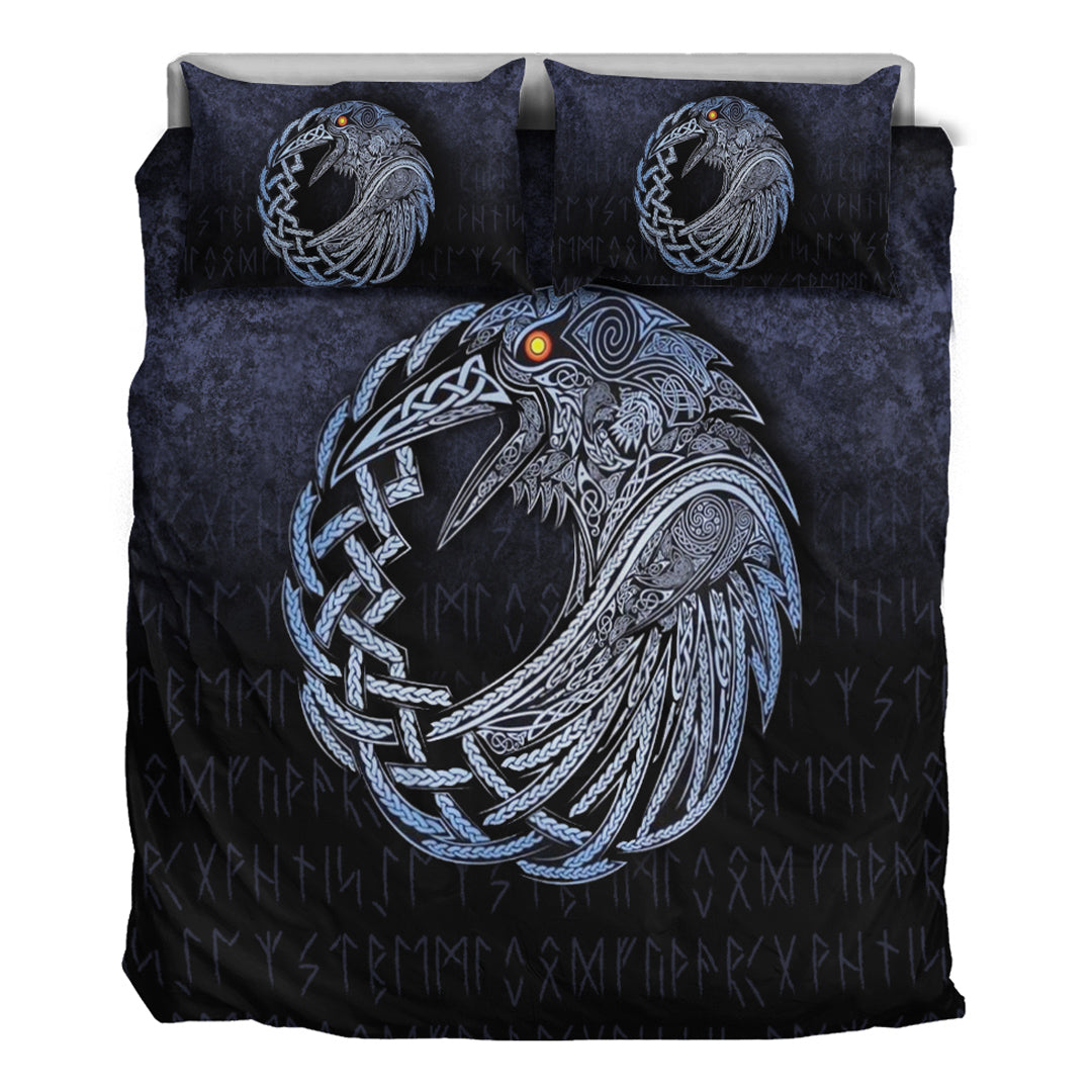 Viking Bedding Set Vikings Raven Special Blue Version