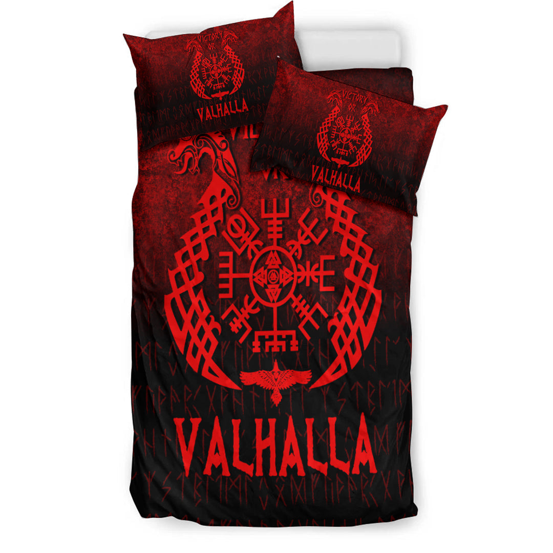 Viking Bedding Set Victory or Valhalla Red Version