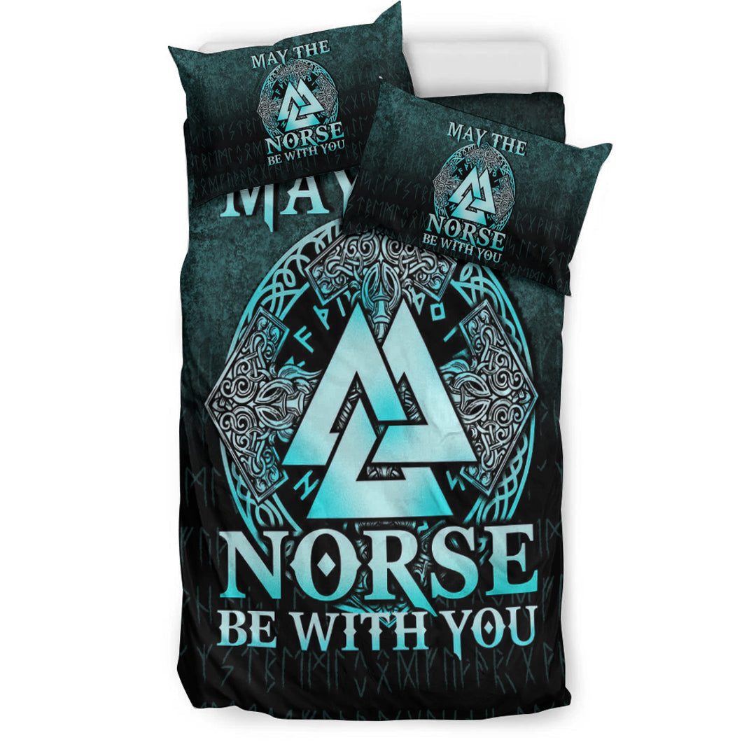 Viking Bedding Set May The Norse Be With You Viking Cyan Version