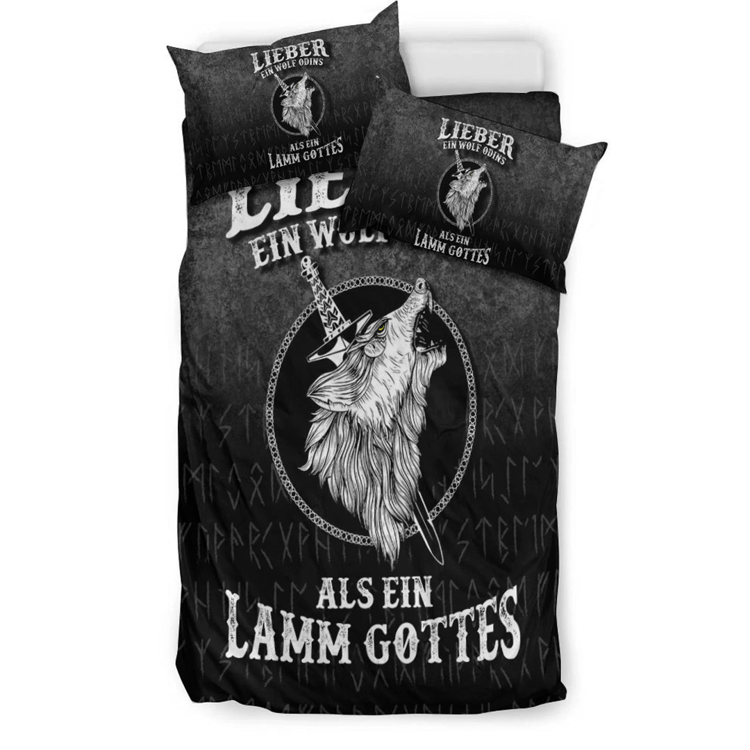 Viking Bedding Set Lieber Ein Wolf Odins Als Ein Lamm Gottes