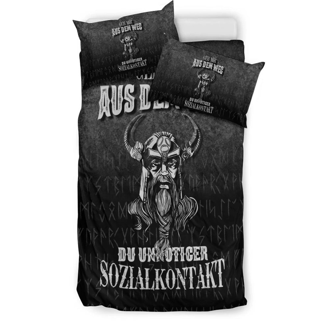 Viking Bedding Set Geh mir aus dem Weg du unnotiger Sozialkontakt