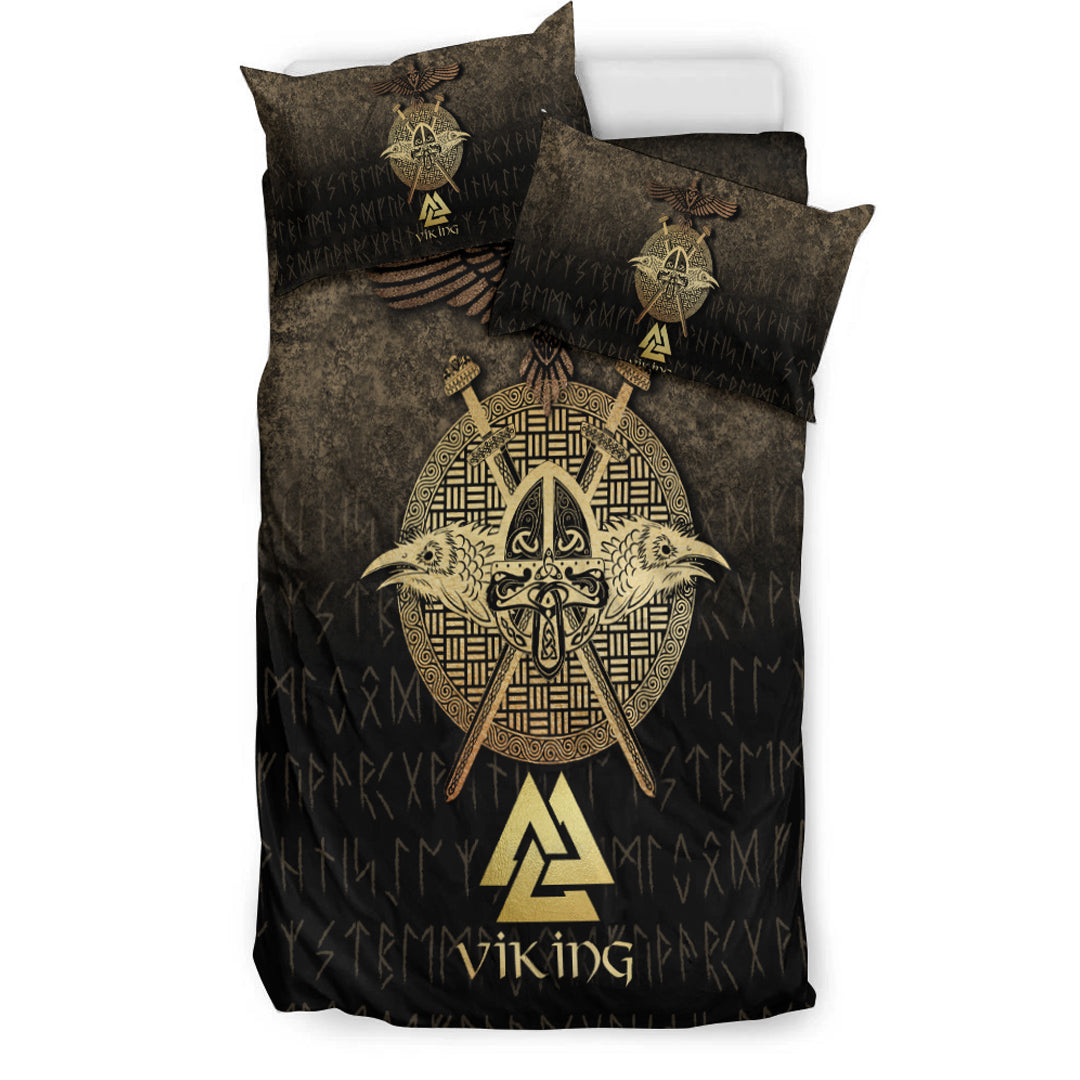 Viking Bedding Set Vikings Golden Raven