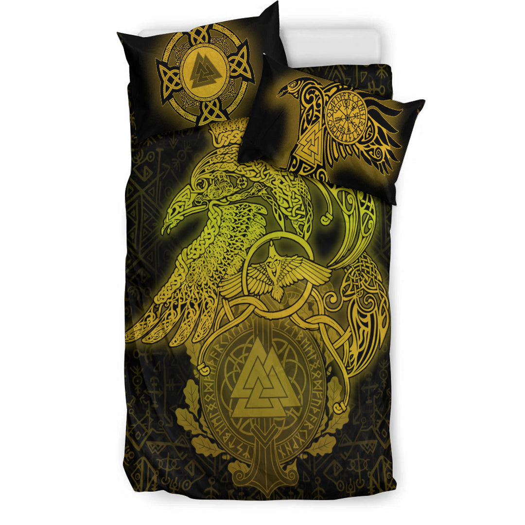 Viking Bedding Set Raven Celtic Special Yellow