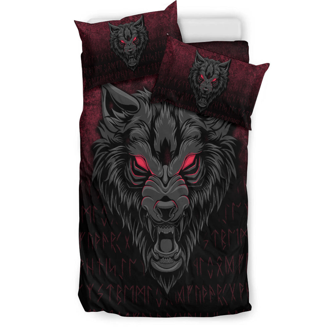 Viking Bedding Set Fenrir Wolf Viking Symbol Norse Mythologie