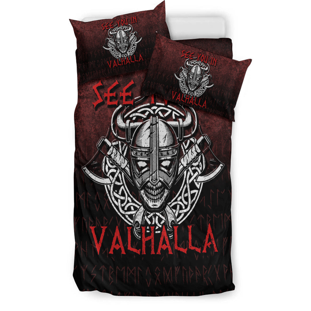 Viking Bedding Set Viking Axe Norse Warrior See You In Valhalla