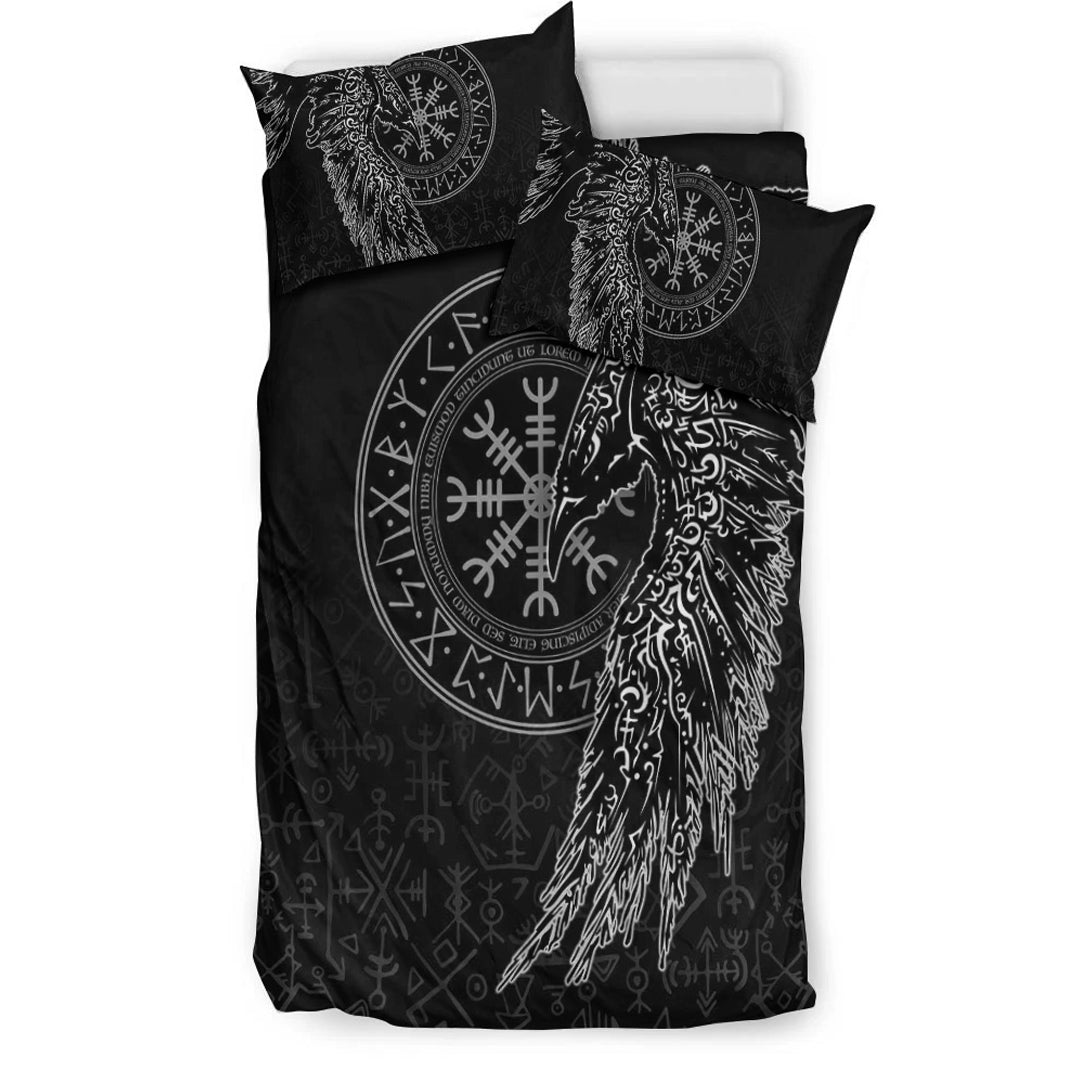 Viking Bedding Set Raven and Helm of Awe