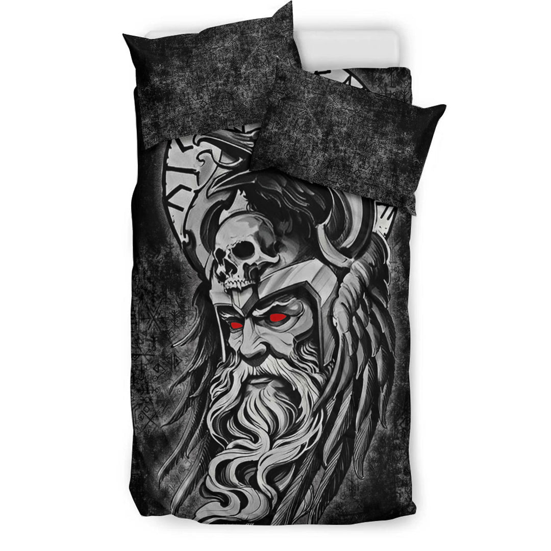 Viking Bedding Set Raven Of Odin Viking Skull Style