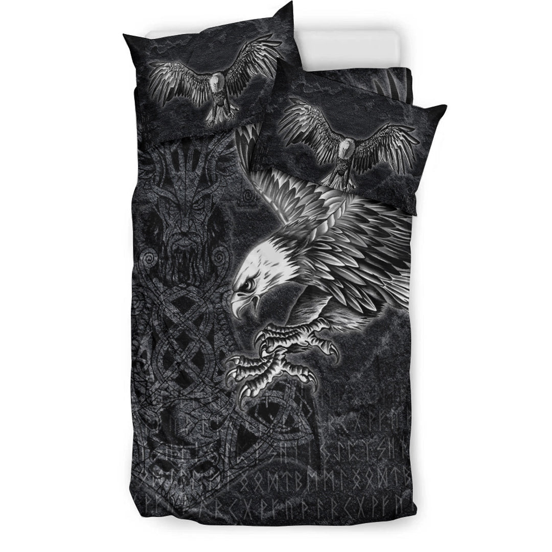 Viking Bedding Set Raven Mjolnir