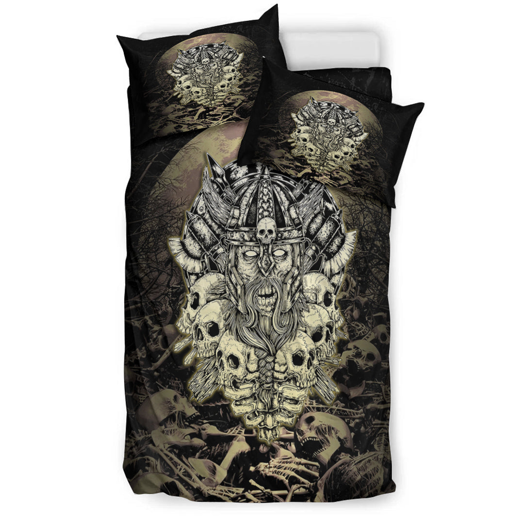 Viking Bedding Set Viking Warrior Old and Skull