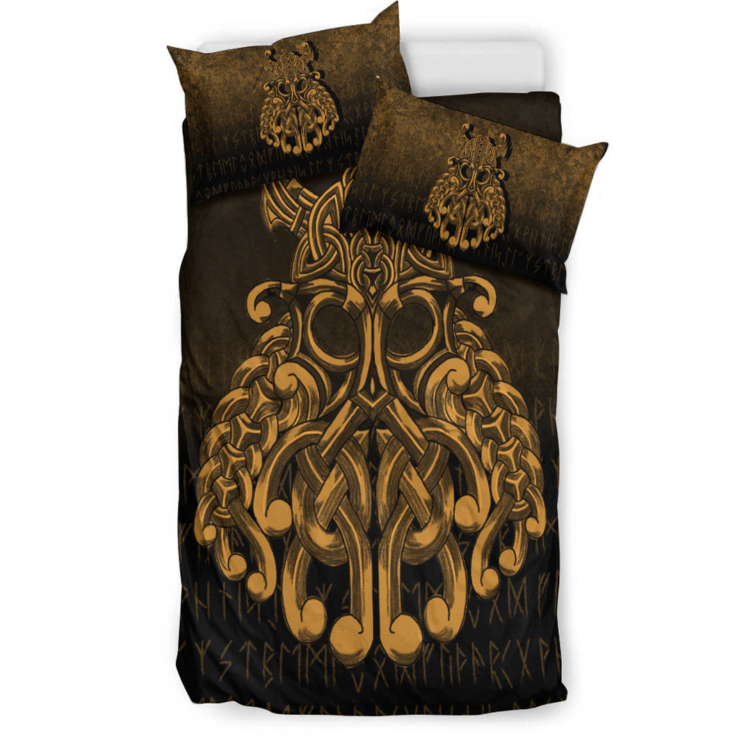 Viking Bedding Set Vikings Odin Valhalla Gold Version