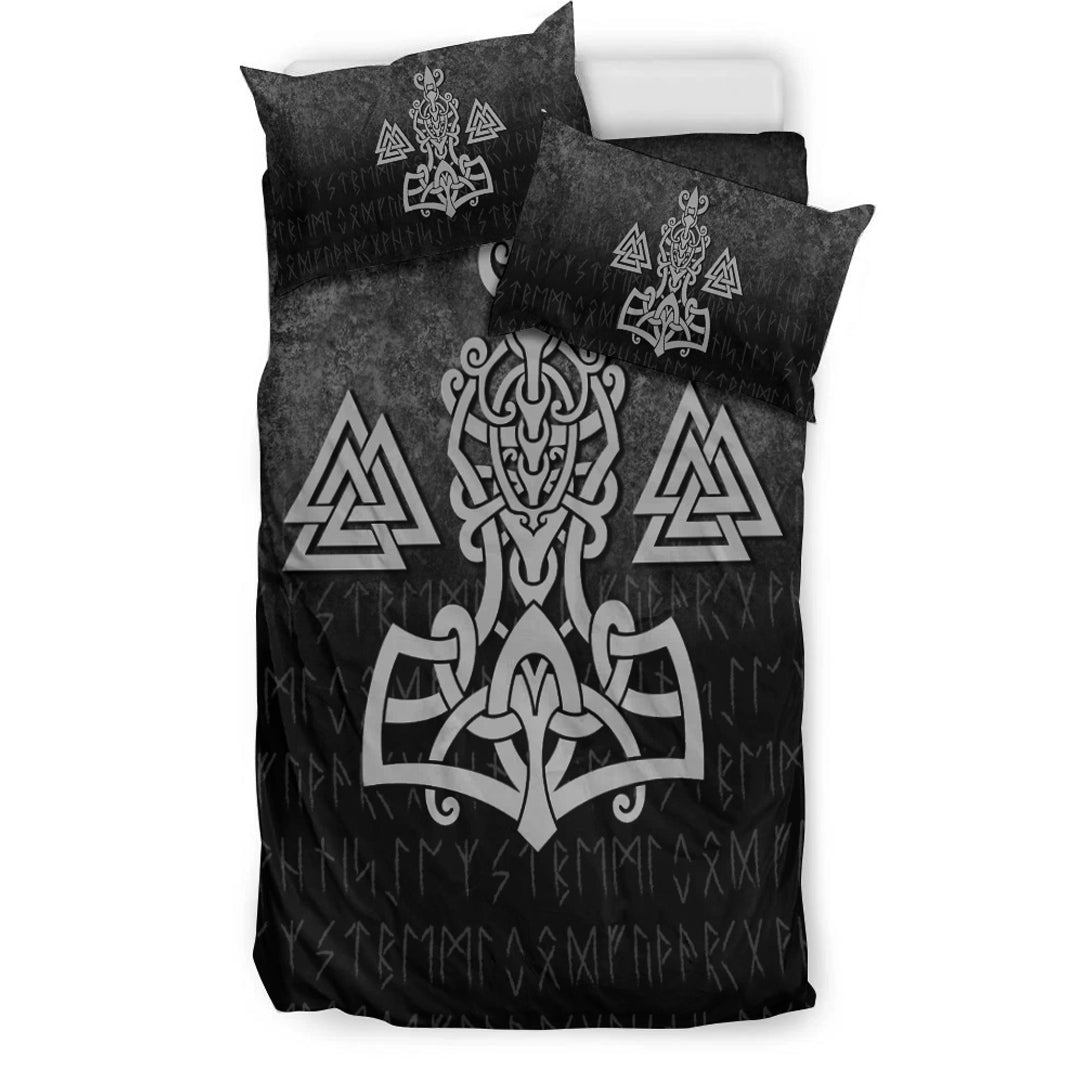 Viking Bedding Set Mjolnir and Valknut