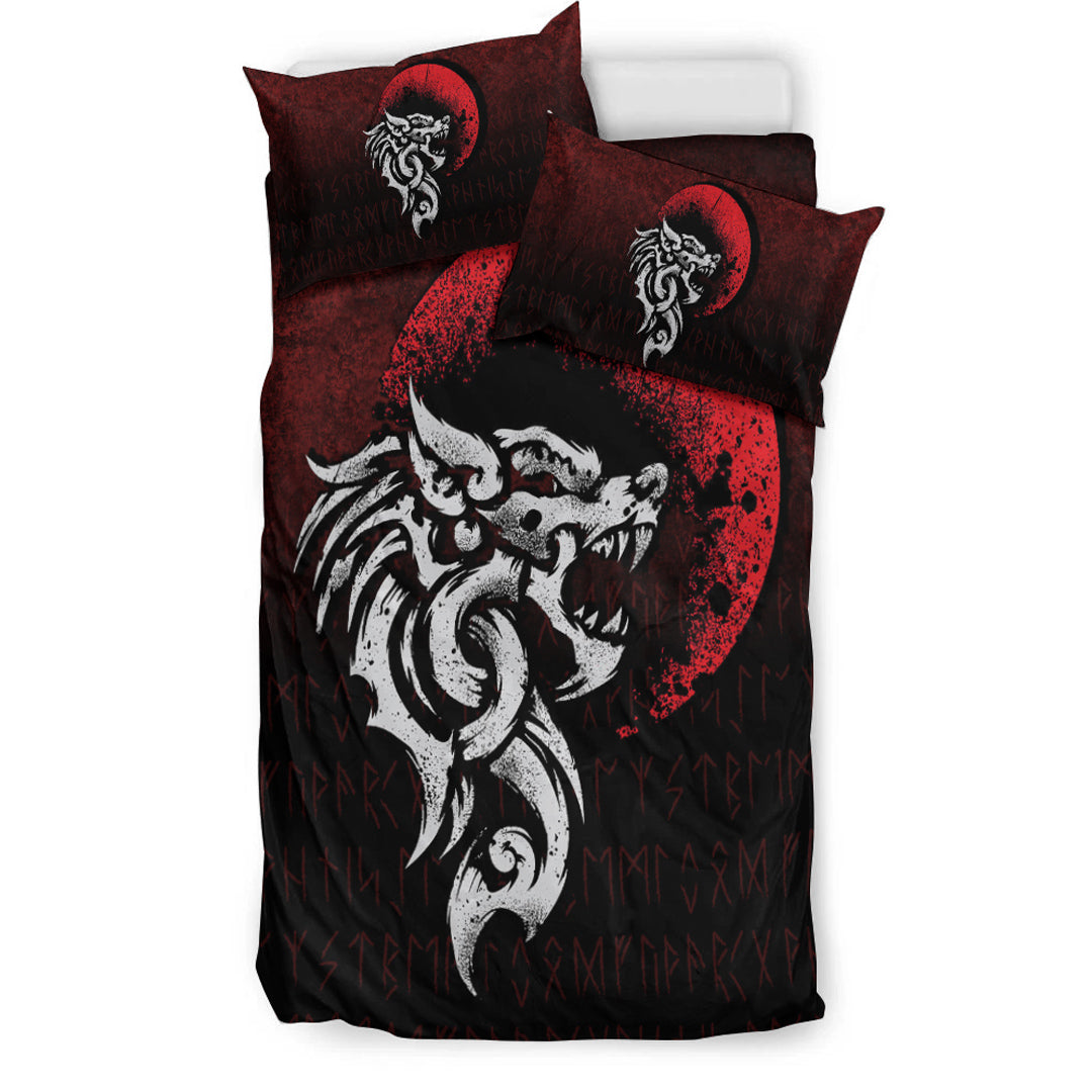 Viking Bedding Set Viking Fenrir Monstrous Wolf Norse