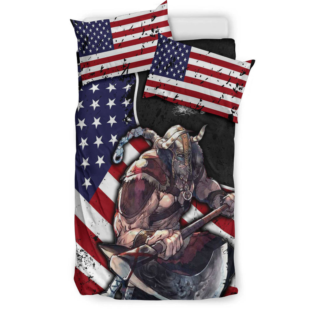 Viking Bedding Set USA Warrior Brush Style