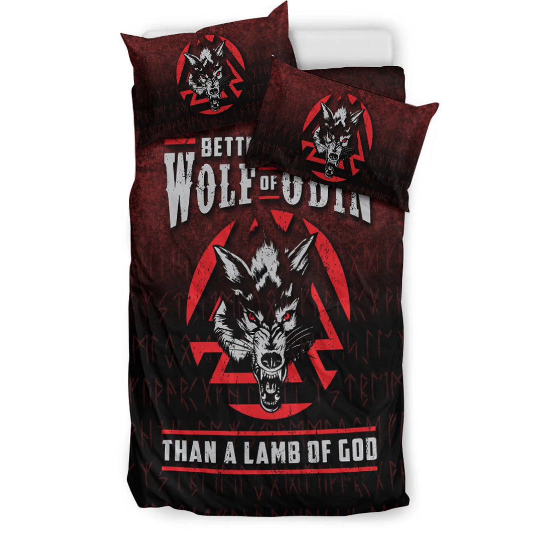 Viking Bedding Set Better To Be A Wolf Of Odin Than A Lamb Of God Ver01