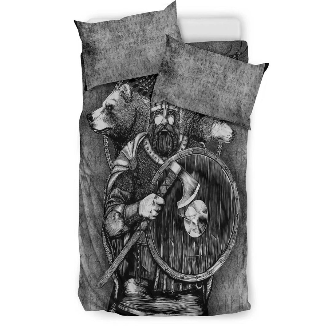 Viking Bedding Set Viking Odin Bear Raven Wolf