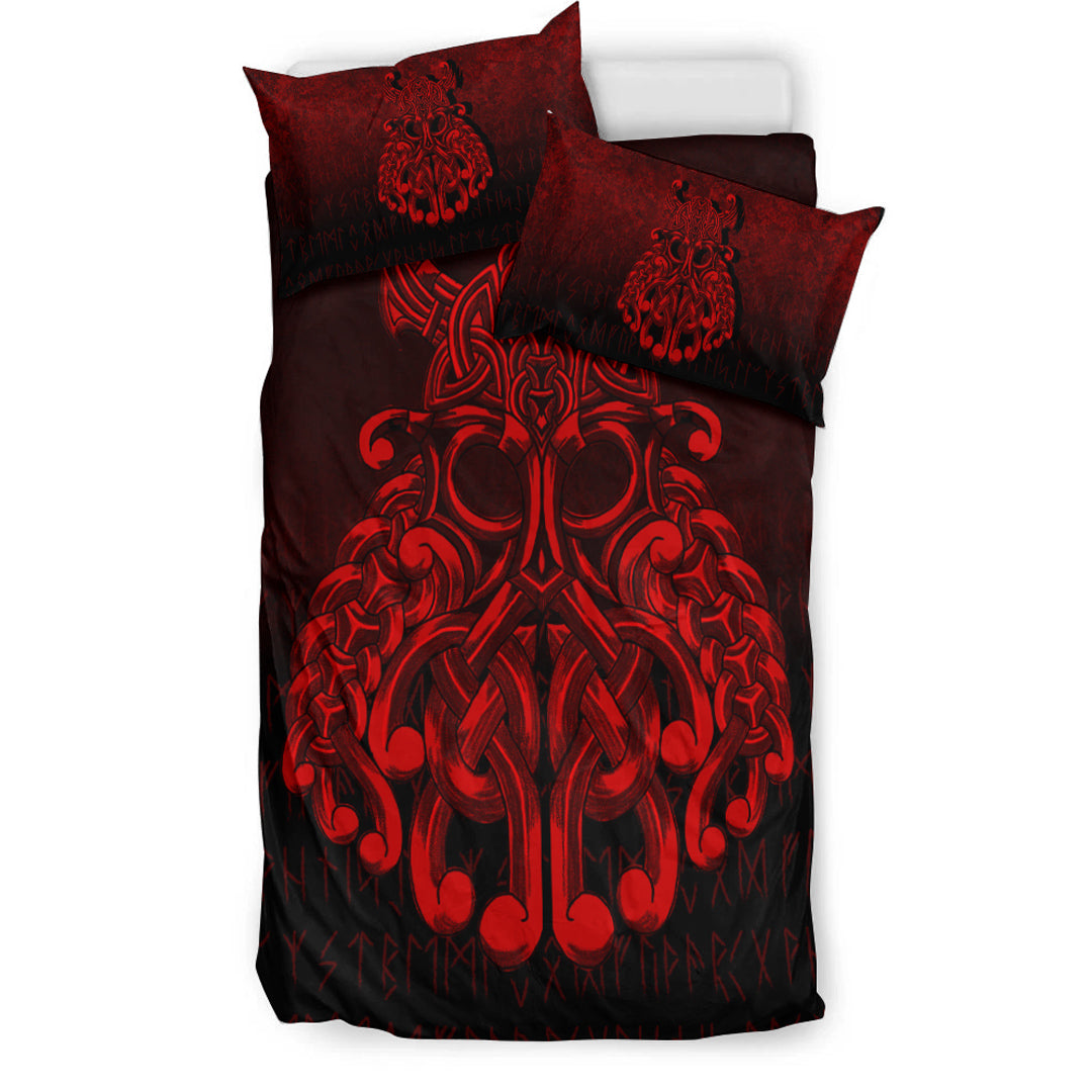 Viking Bedding Set Vikings Odin Valhalla Red Version