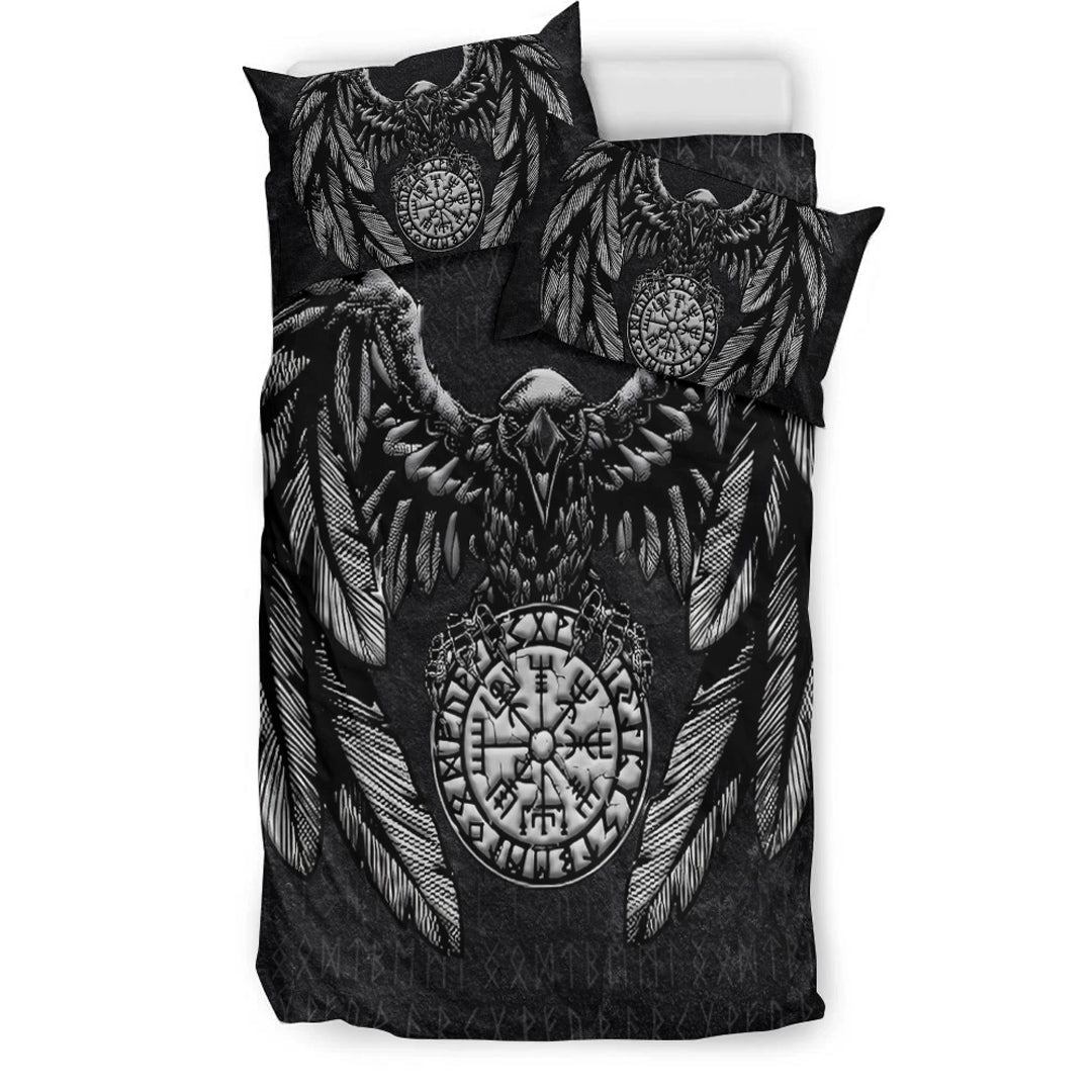 Viking Bedding Set Circle Raven