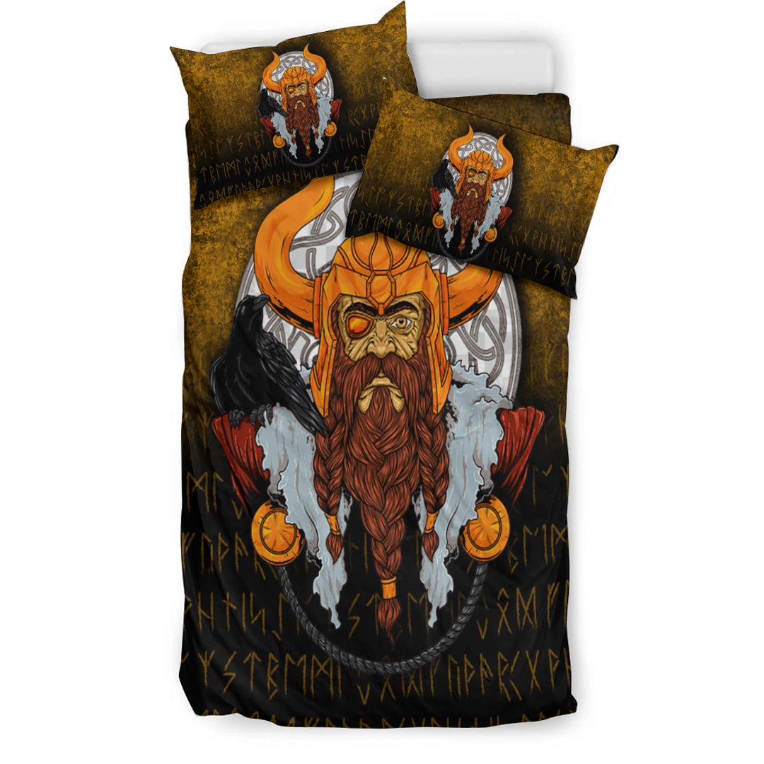 Viking Bedding Set Viking God Odin Raven