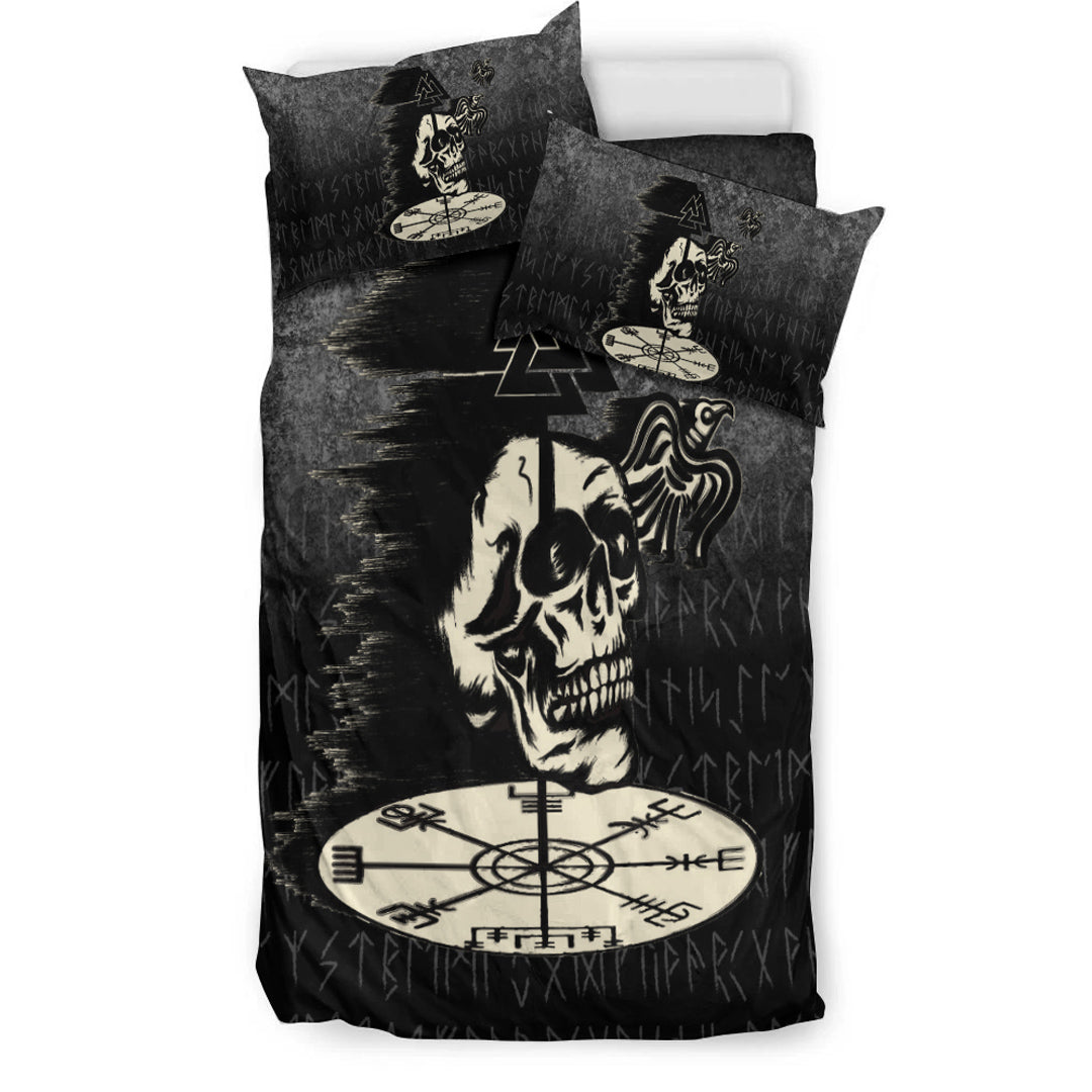 Viking Bedding Set Valhalla Skull Ravens