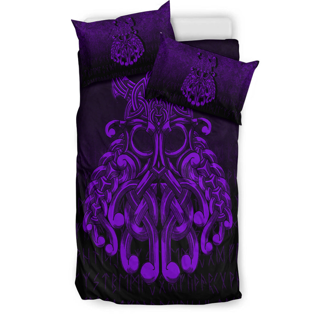 Viking Bedding Set Vikings Odin Valhalla Purple Version