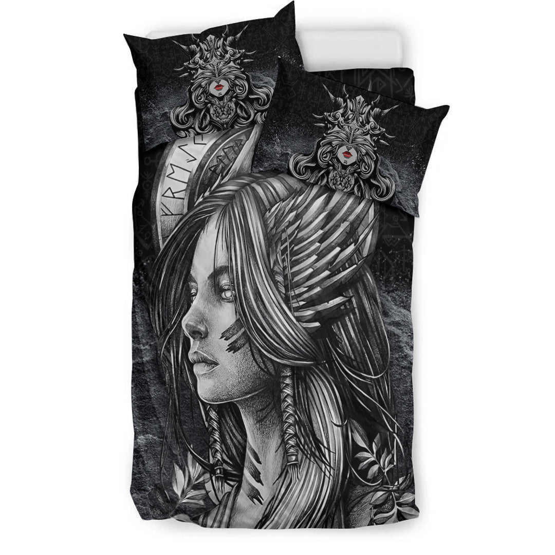 Viking Bedding Set Valkyries Sad Style