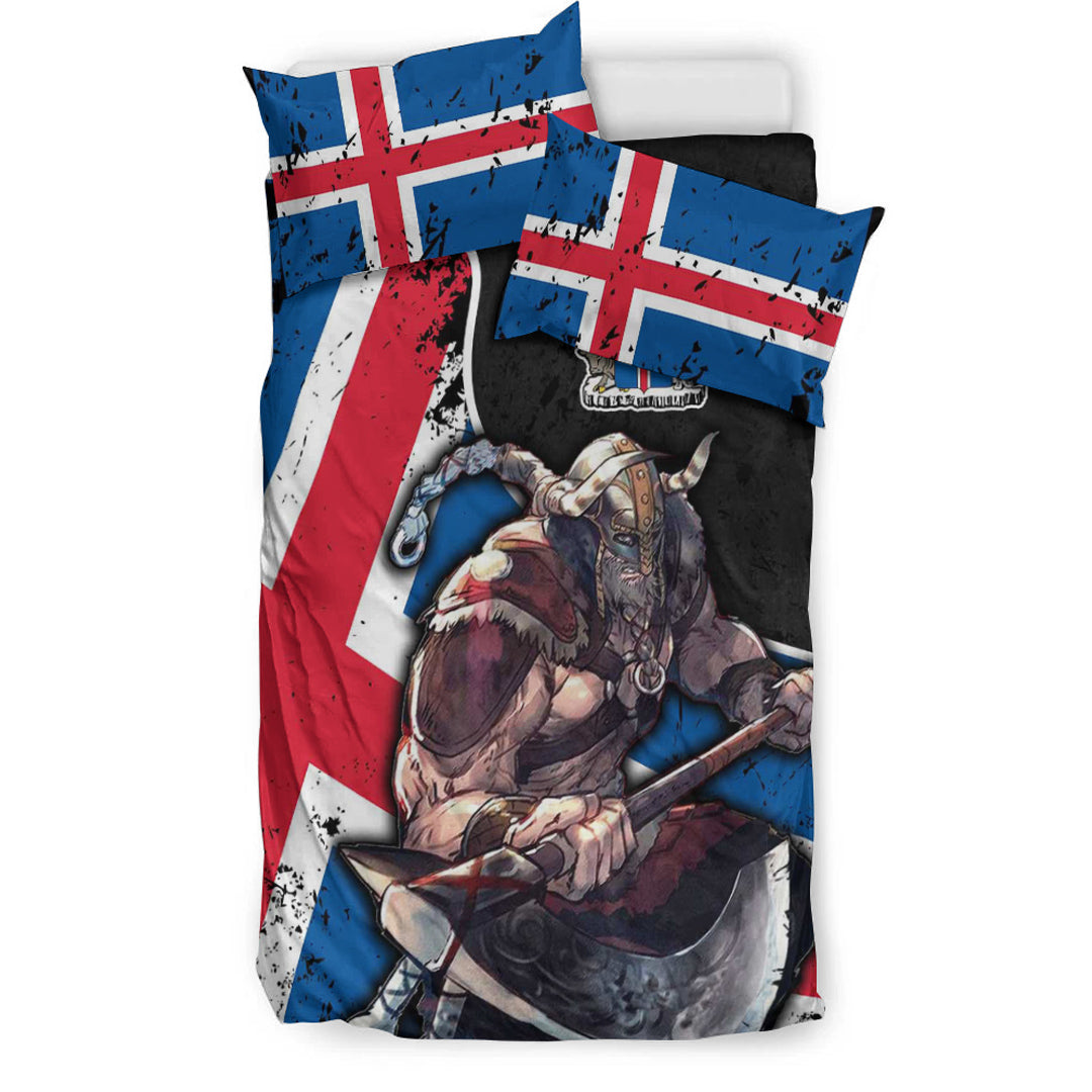 Viking Bedding Set Iceland Warrior Brush Style