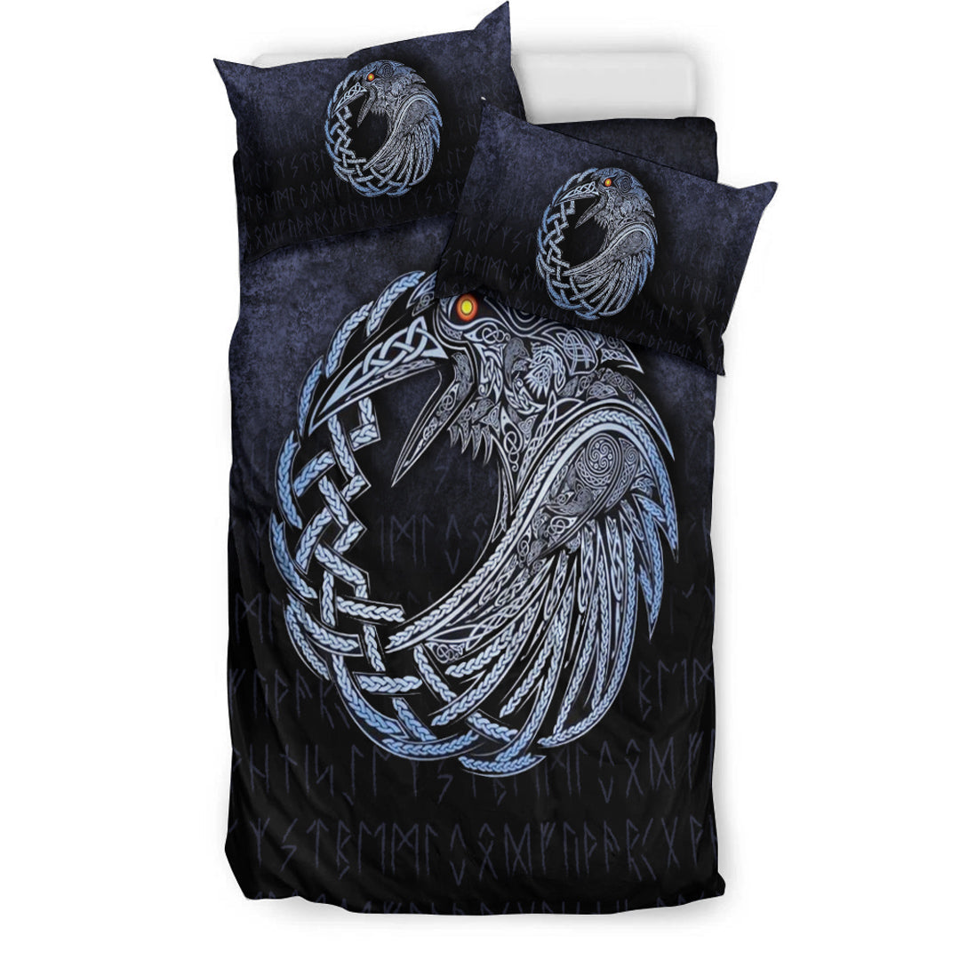 Viking Bedding Set Vikings Raven Special Blue Version