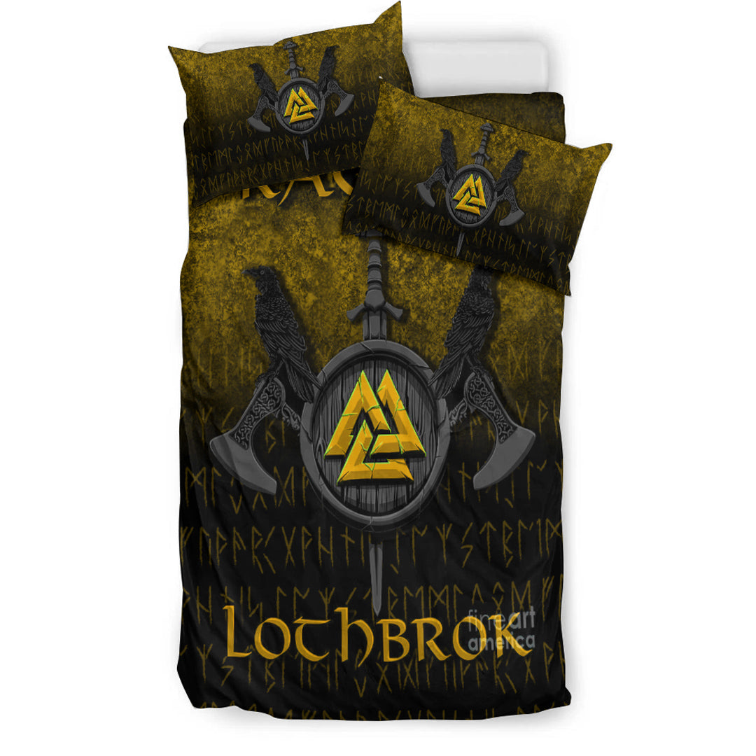 Viking Bedding Set Ragnar Lothbrok Ragnar Lodbrok Viking Warrior Gold Version