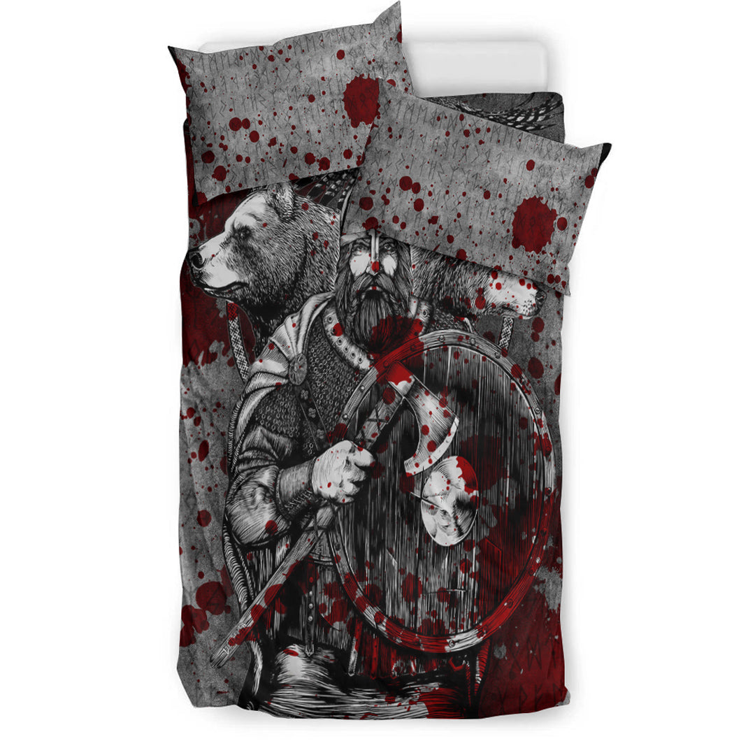 Viking Bedding Set Viking Odin Bear Raven Wolf Blood