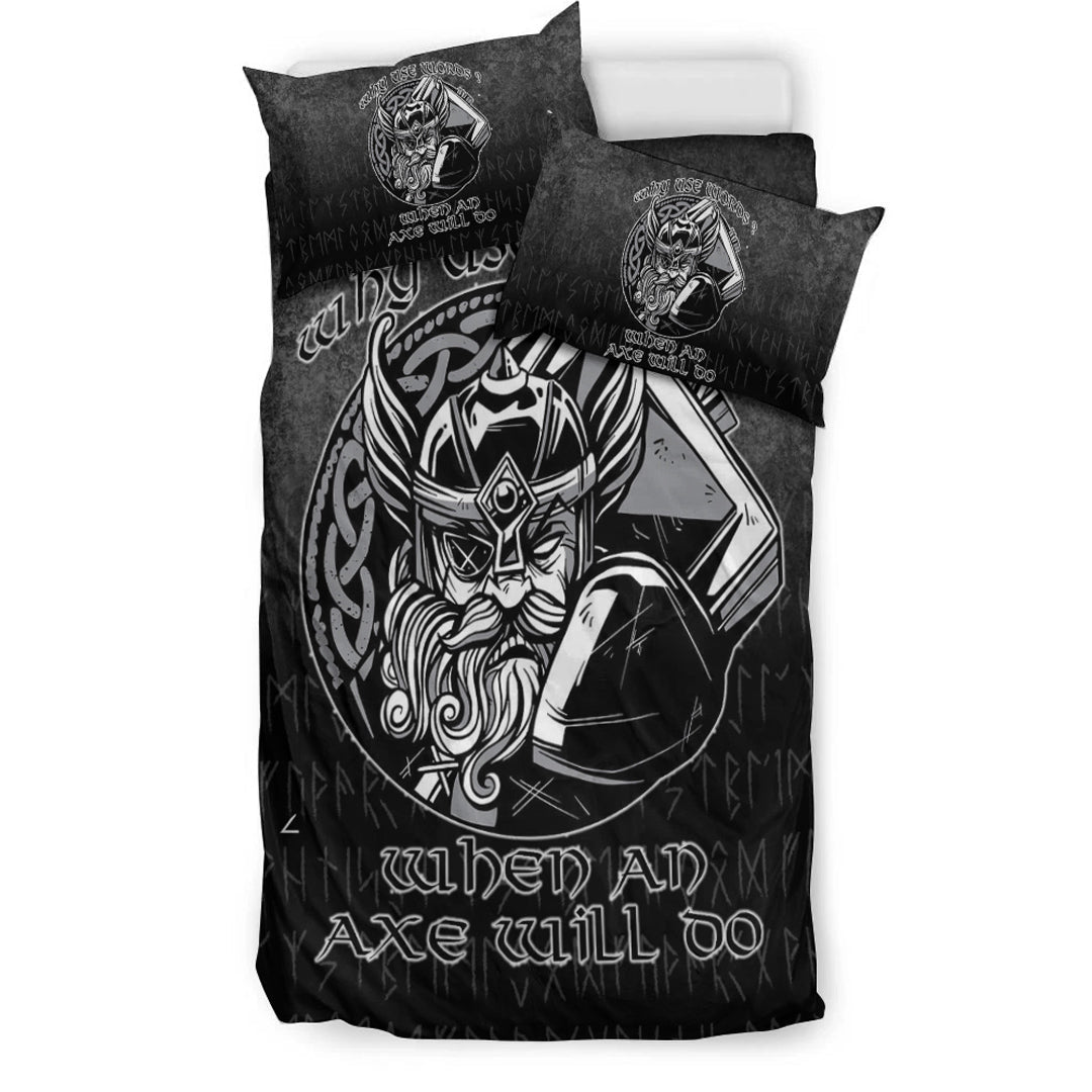 Viking Bedding Set Why Use Words? When An Axe Will Do