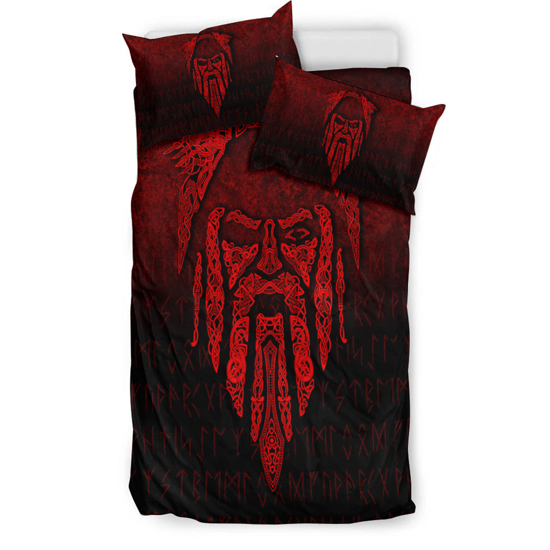 Viking Bedding Set Eye of Odin Red Version