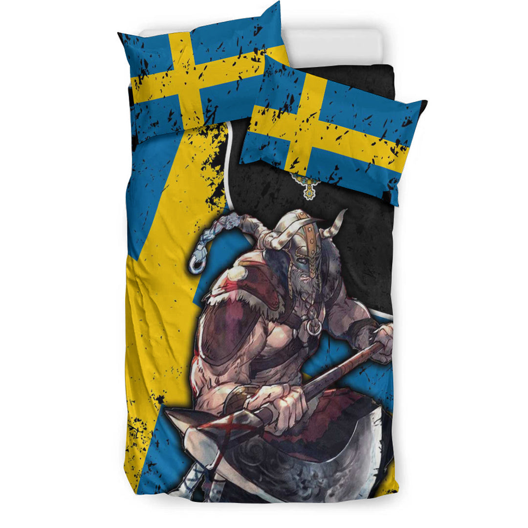 Viking Bedding Set Sweden Warrior Brush Style