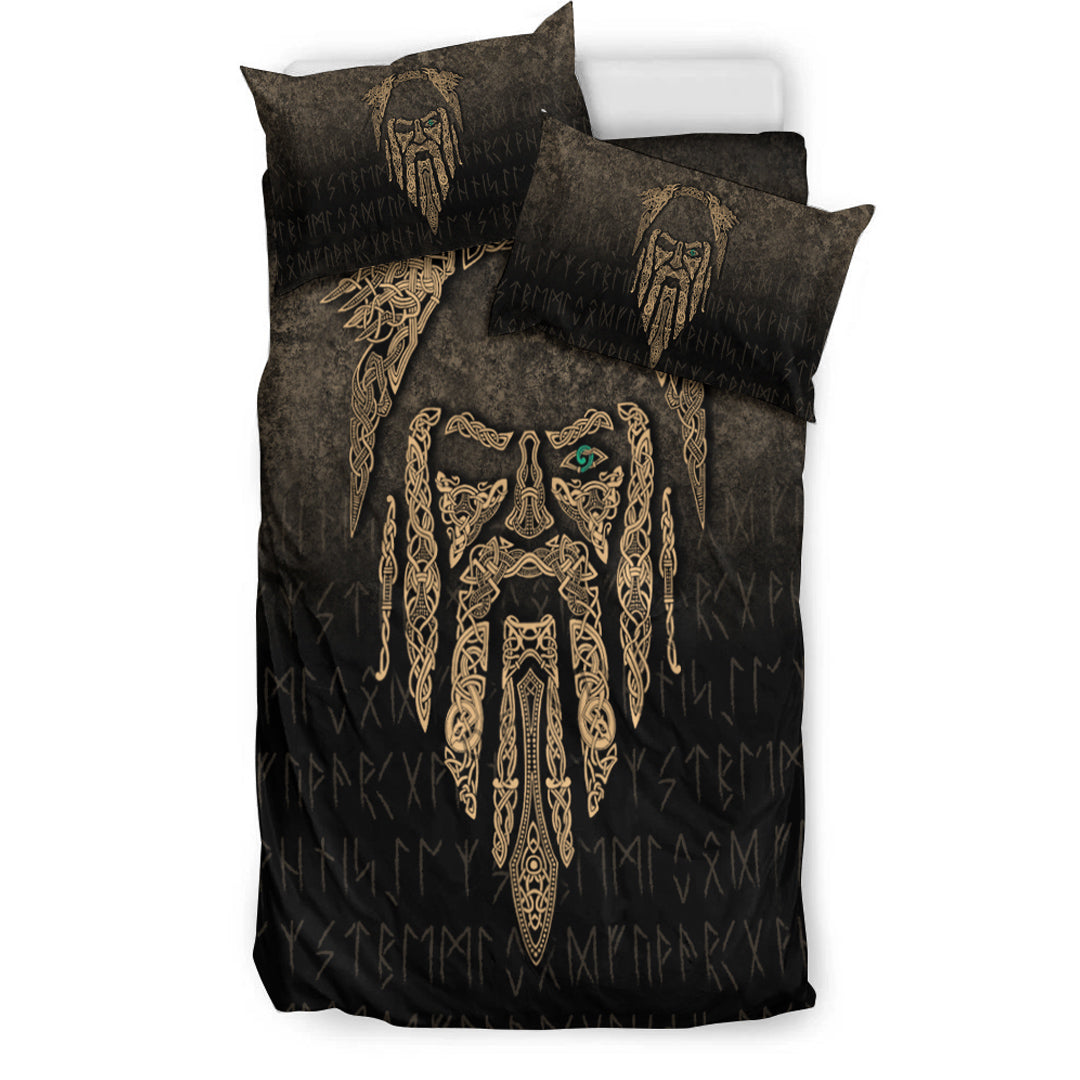 Viking Bedding Set Eye of Odin Gold Version