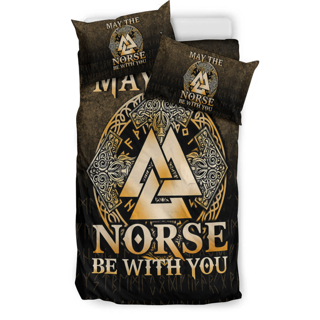 Viking Bedding Set May The Norse Be With You Viking Gold Version