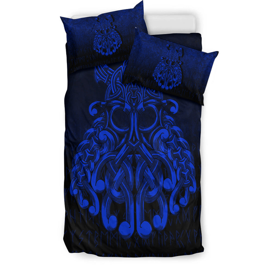 Viking Bedding Set Vikings Odin Valhalla Blue Version