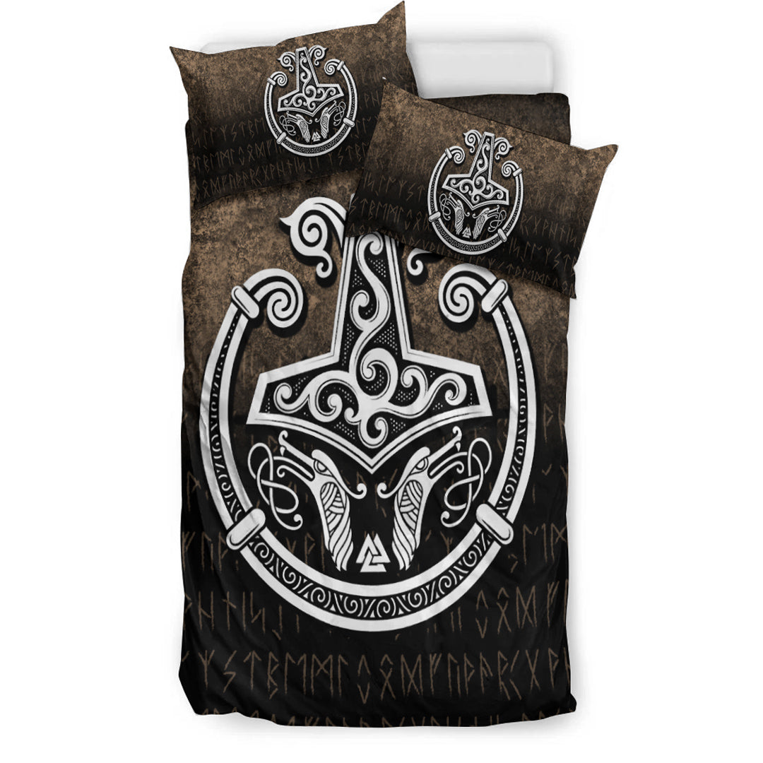 Viking Bedding Set Thors Hammer Mjolnir Viking Torc Norse Pagan