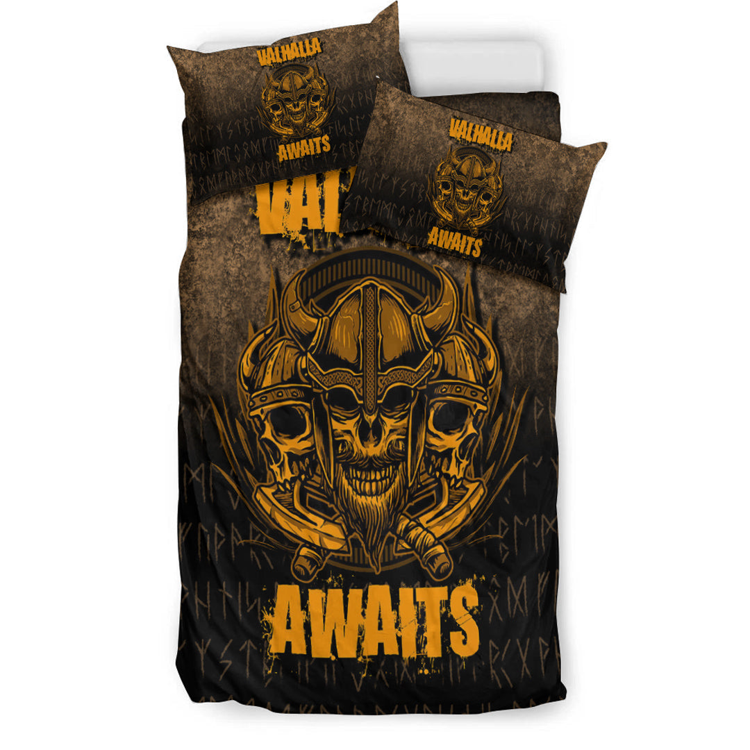 Viking Bedding Set Valhalla Awaits Warrior