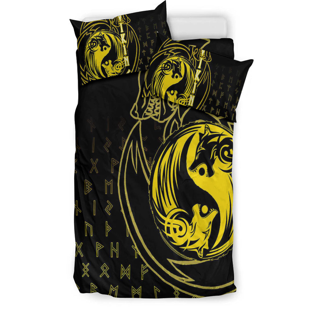 Viking Bedding Set Skoll and Hati Gold