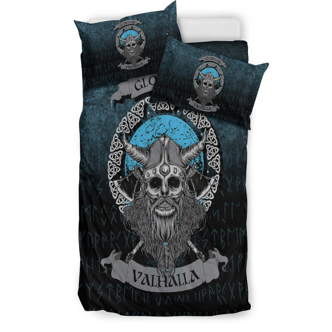 Viking Bedding Set Glory or Valhalla Viking Skull