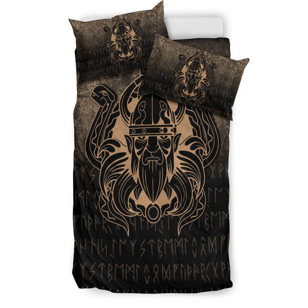 Viking Bedding Set Nordic Warrior Valhalla Norse Gold Version