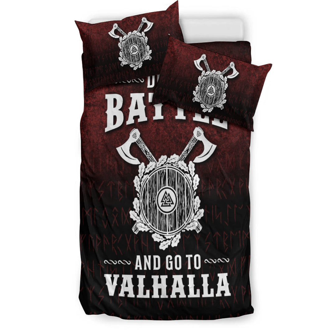 Viking Bedding Set Die in Battle and Go To Valhalla