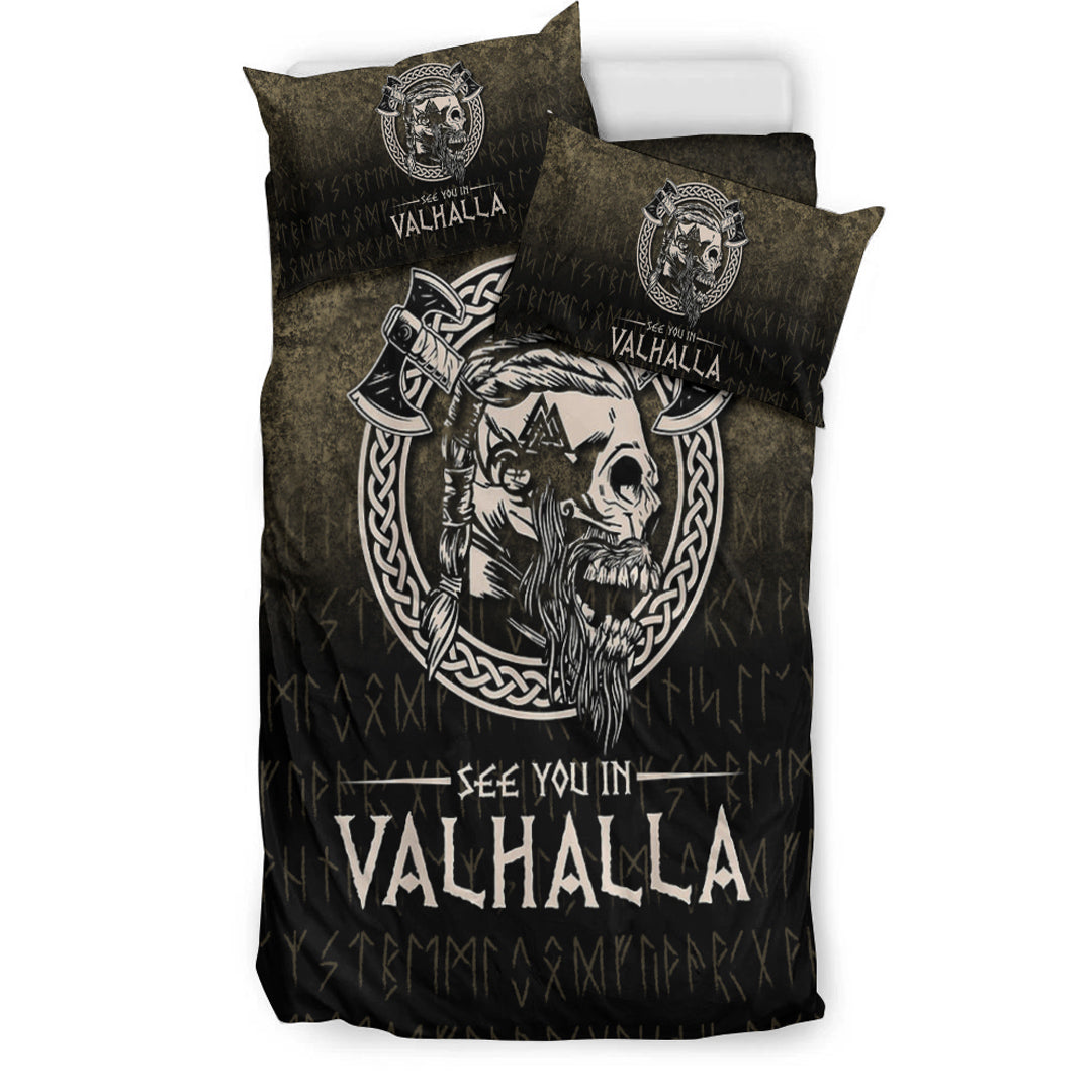 Viking Bedding Set See You In Valhalla Style