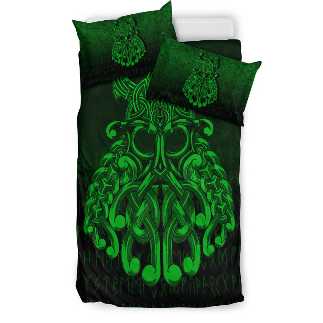 Viking Bedding Set Vikings Odin Valhalla Green Version