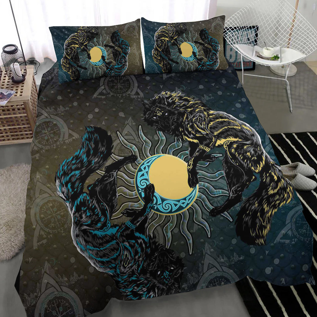 Viking Bedding Set Skoll and Hati Gradiant Style