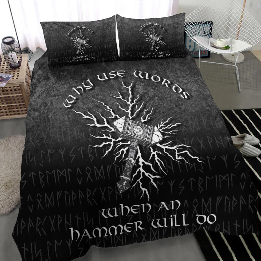 Viking Bedding Set Why Use Words When An Hammer Will Do