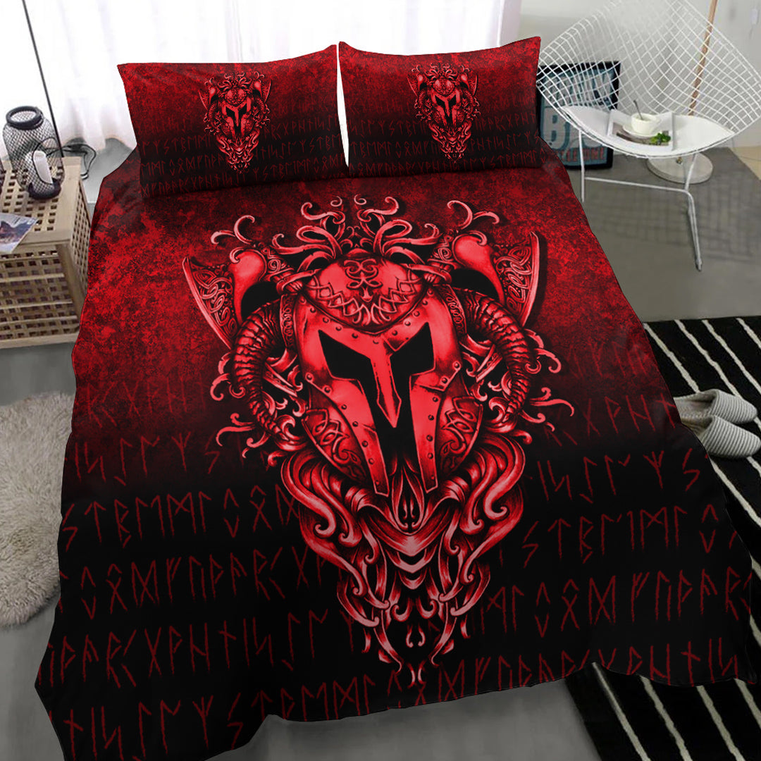 Viking Bedding Set The Armor Of Viking Red Version